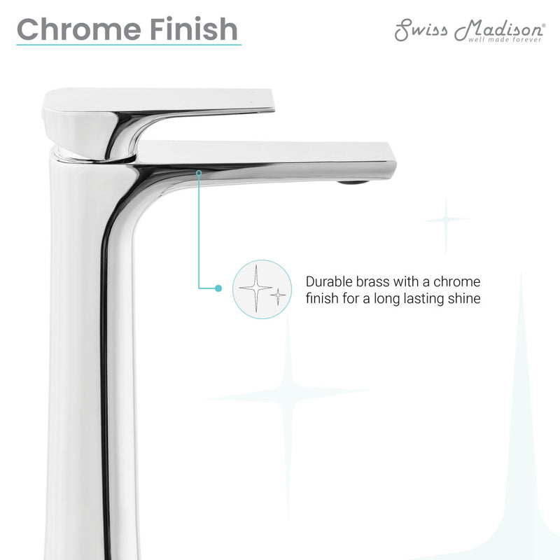 Monaco Single Hole, Single-Handle, High Arc Bathroom Faucet in Chrome