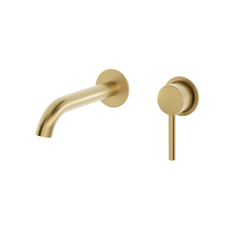Ivy Single-Handle Wall Mount Bathroom Faucet in Brushed Gold