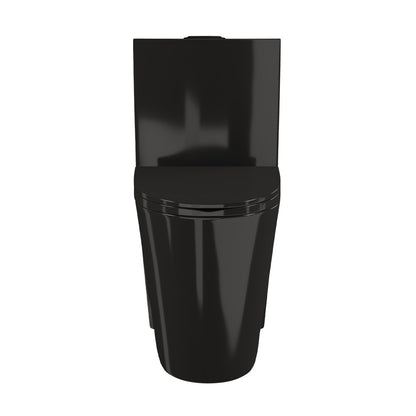 St. Tropez One-Piece 10" Rough-in 1.1/1.6 GPF Dual Top Flush Elongated Toilet in Glossy Black