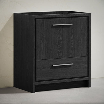 Virage 30" Freestanding Bathroom Vanity in Black Oak without Sink Top