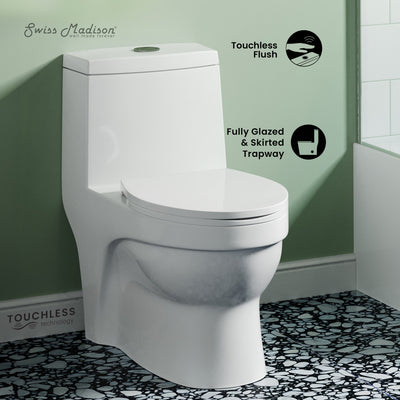 Virage One Piece Elongated Toilet with Touchless Retrofit Dual Flush 1.1/1.6 gpf