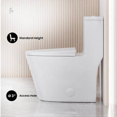 Dreux One Piece Elongated Dual Flush Toilet with 0.95/1.26 GPF