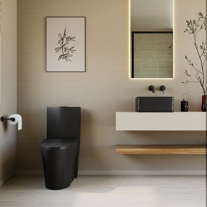 St. Tropez One-Piece 14" Rough-in 1.1/1.6 GPF Dual Top Flush Elongated Toilet in Matte Black