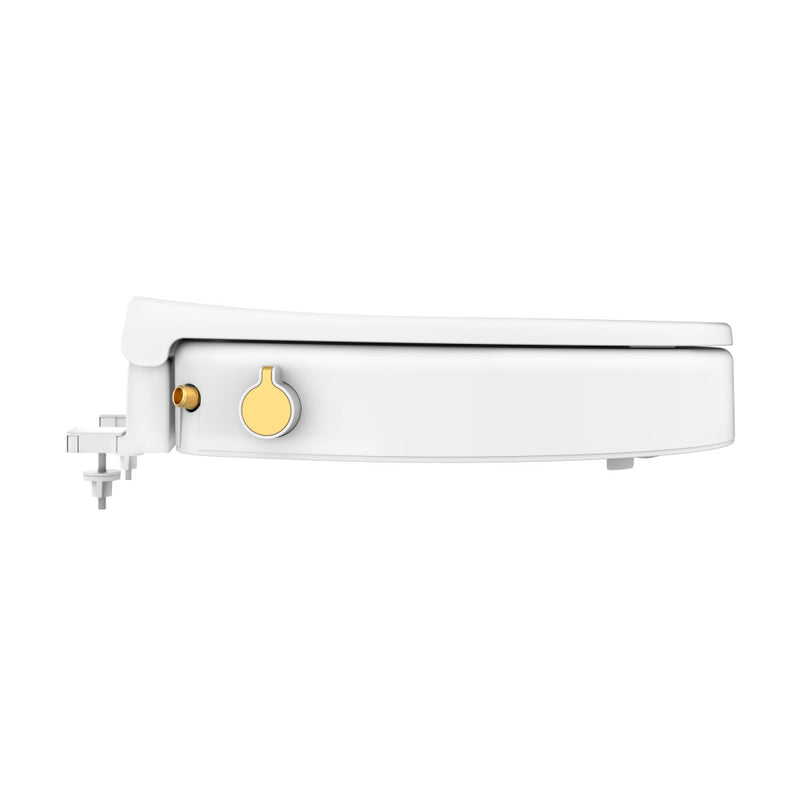 Ryse 3 in. Raised Elongated Soft Close ADA Compliant Toilet Seat with Bidet in Glossy White