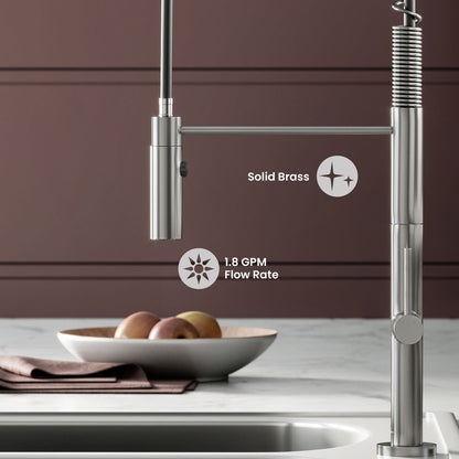 Chalet Single Handle, Pull-Down Kitchen Faucet in Brushed Nickel