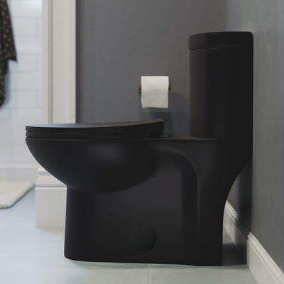 Sublime One-Piece Elongated Toilet Dual-Flush in Matte Black 1.1/1.6 gpf