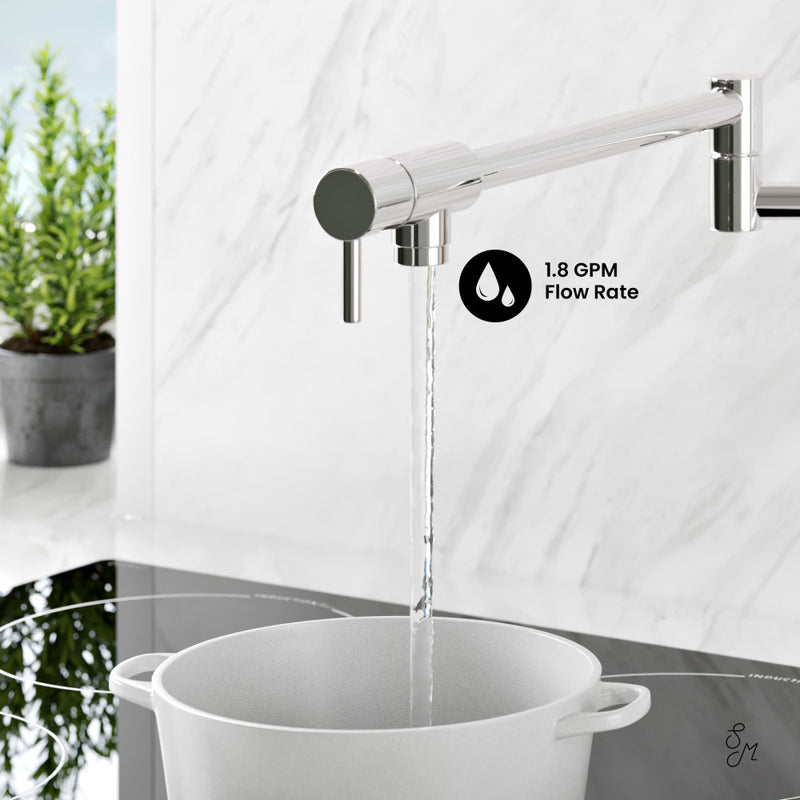 Ivy Retractable Wall-Mounted Pot Filler in Chrome