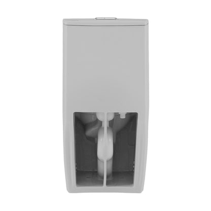 Elongated one-piece toilet in matte gray, Vortex™ dual-flush design with 1.1/1.6 gpf water efficiency.