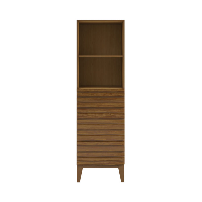 Cascade 17 x 17 x 60 Freestanding Linen Cabinet in Brown Oak