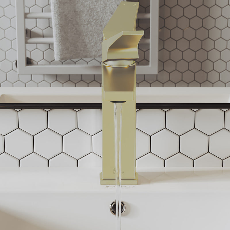 Voltaire Single Hole, Single-Handle, Bathroom Faucet in Brushed Gold