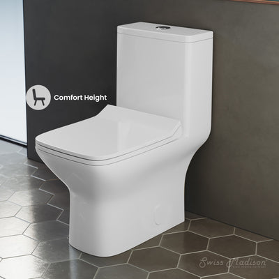 Carre One-Piece Square Toilet Dual-Flush 1.1/1.6 gpf with 10" Rough-In