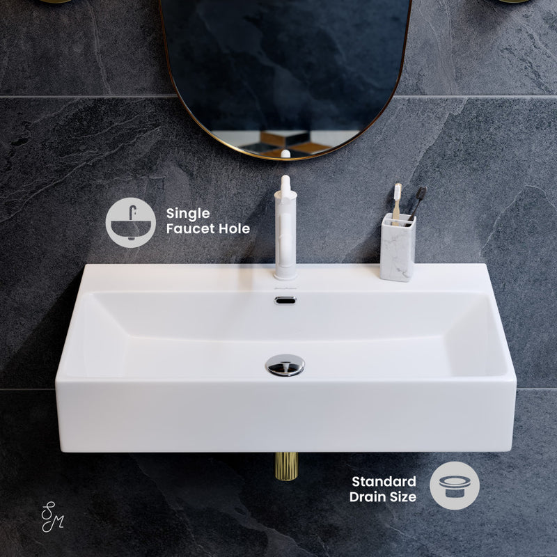 Claire 30" Rectangle Wall-Mount Bathroom Sink