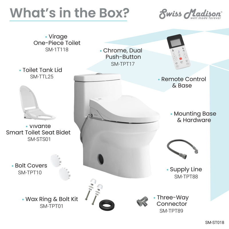 Virage One-Piece Toilet with Vivante Smart Seat 1.1/1.6 gpf