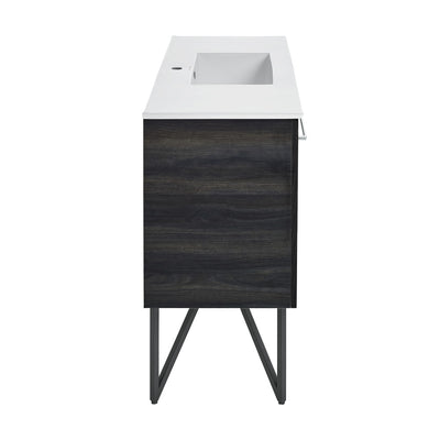 Annecy 48" Freestanding Bathroom Vanity in Black Walnut with Sink Top