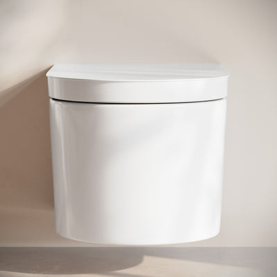 Hugo H Wall-Hung Toilet in Glossy White with Supporting Frame