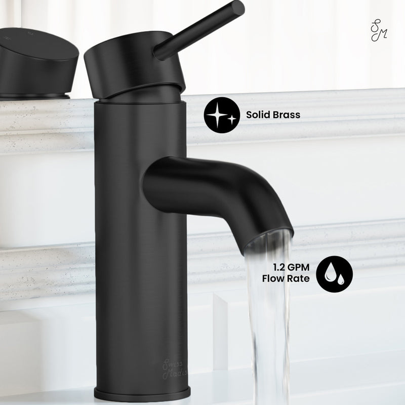 Ivy Single Hole, Single-Handle, Bathroom Faucet in Matte Black