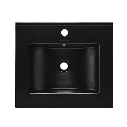 18" Vanity Sink Top in Glossy Black