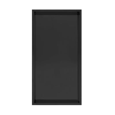 Voltaire 12" x 24" Stainless Steel Single Shelf Wall Niche in Matte Black