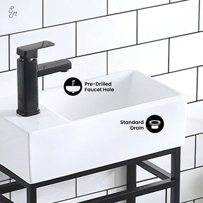 Pierre 19.5 Single, Metal Frame, Open Shelf, Bathroom Vanity