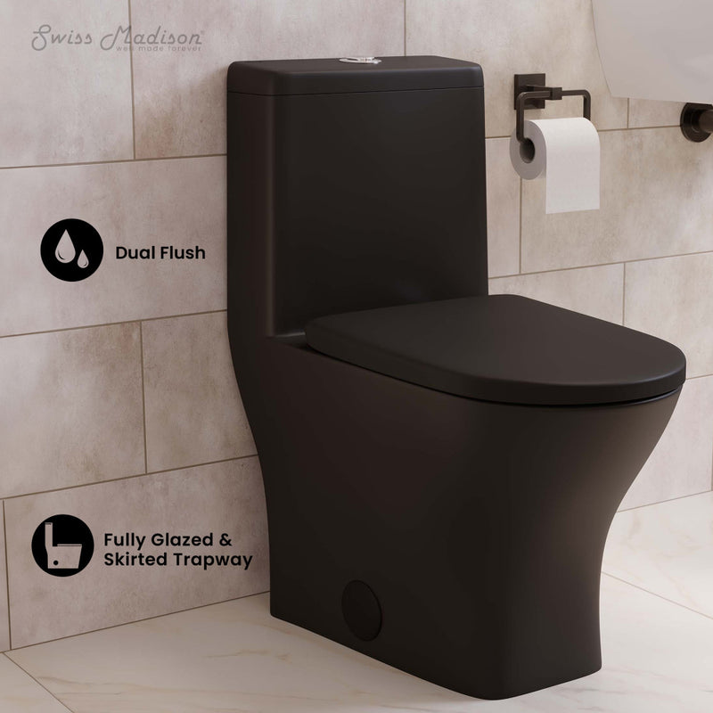 Sublime II One-Piece 10" Rough-in 1.1/1.6 GPF Dual Top Flush Round Compact Toilet in Matte Black