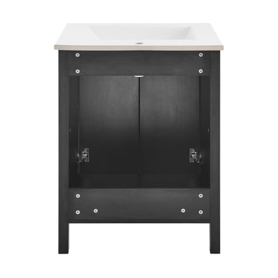 Avallon 24" Freestanding Bathroom Vanity in Black with Sink Top