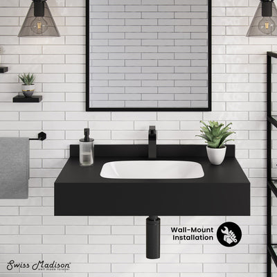 Avancer 36'' Wall Mount Sink In Black Marquina