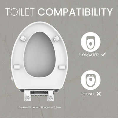 Ryse 3 in. Raised Elongated Soft Close ADA Compliant Toilet Seat with Bidet in Glossy White