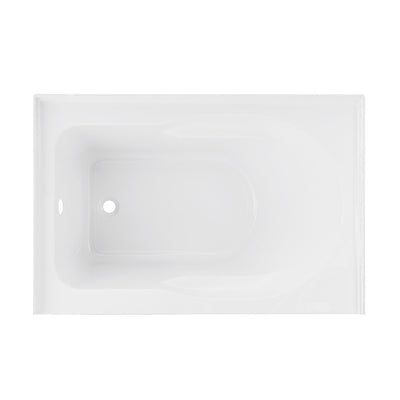 Ivy 54 x 30 Skirted Left Drain Soaking Alcove Bathtub in Glossy White with Integrated Armrest