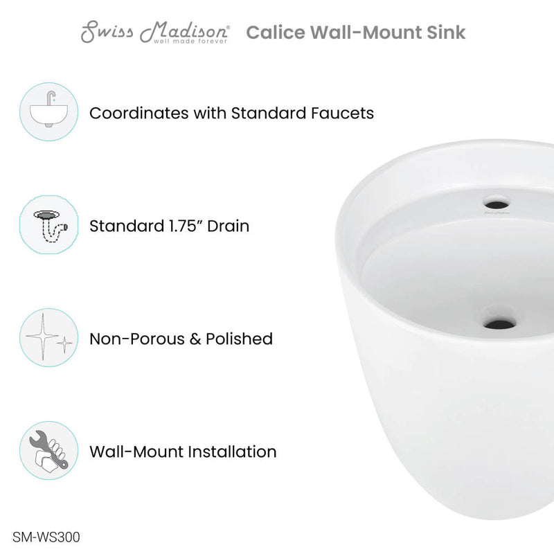 Calice 18" Wall-Mount Bathroom Sink