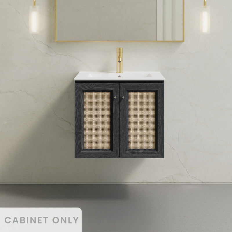 Classe 24" Wall-Mounted Bathroom Vanity in Black Oak without Sink Top