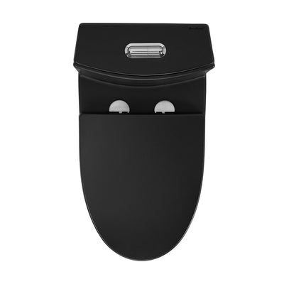 St. Tropez One-Piece Elongated Toilet Vortex Dual-Flush in Matte Black 1.1/1.6 gpf