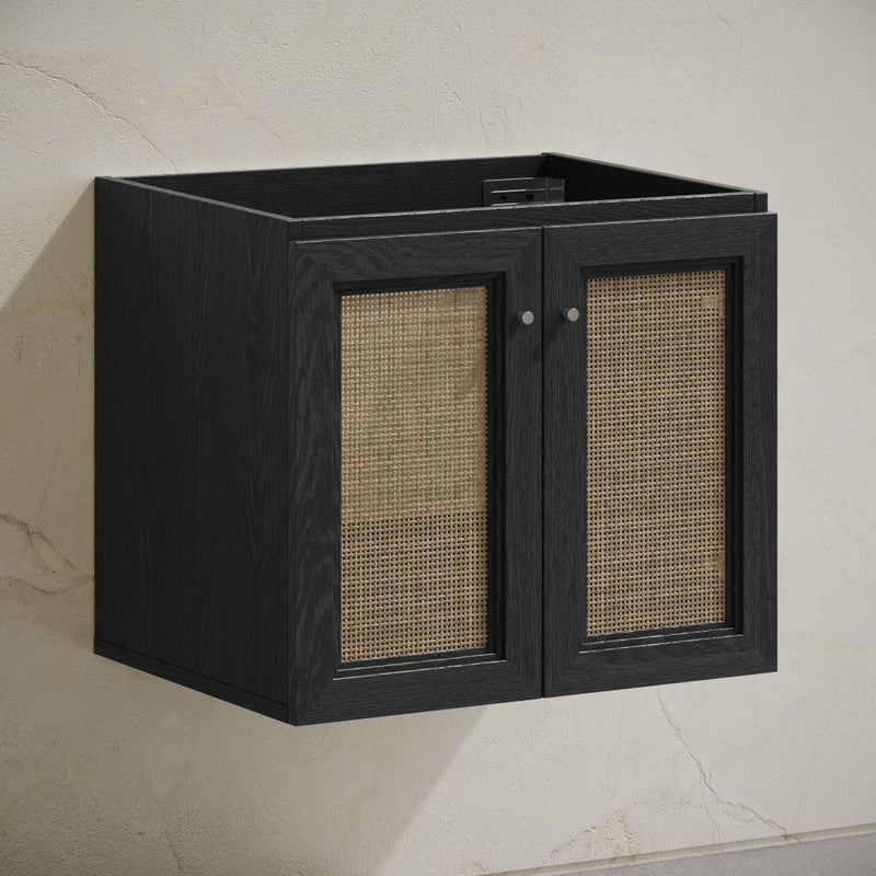 Classe 24" Wall-Mounted Bathroom Vanity in Black Oak without Sink Top