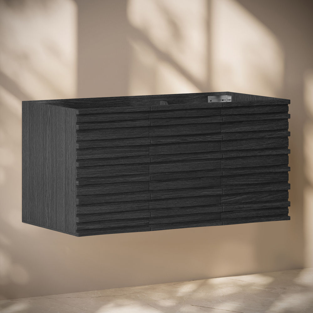 Cascade 48" Wall-Mounted Bathroom Vanity Cabinet without Top in Black Oak