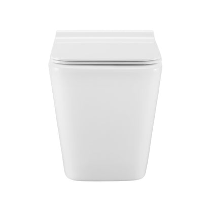 Square back-to-wall toilet bowl in white, compact design.