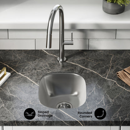 Toulouse 13 x 15 Stainless Steel Single Basin Undermount Kitchen Sink