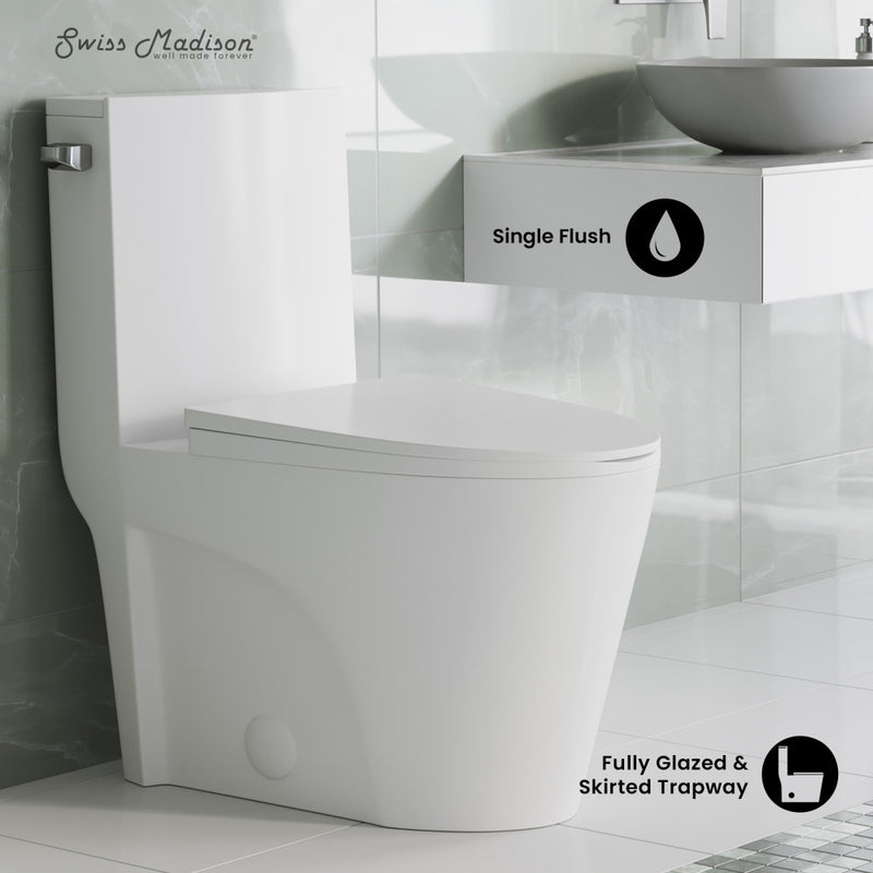 St. Tropez One-Piece Elongated Toilet Side Flush 1.28 gpf