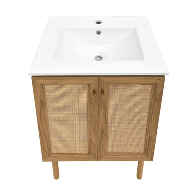 Classe 24" Freestanding Bathroom Vanity in Golden Oak with Sink Top