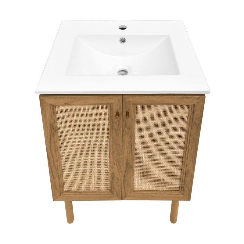 Classe 24" Freestanding Bathroom Vanity in Golden Oak with Sink Top