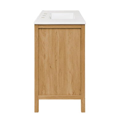 Château 36" Freestanding Bathroom Vanity in Golden Oak with 3-Hole Widespread Sink Top