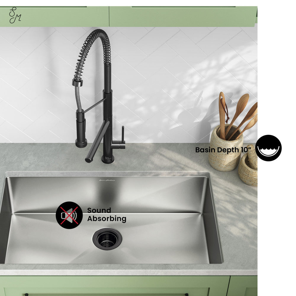 Rivage 32 x 19 Stainless Steel, Single Basin, Undermount Kitchen Sink