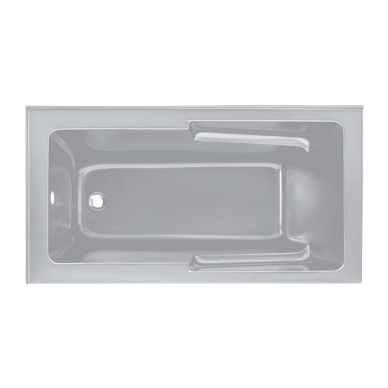 Voltaire 60 x 32 Left Drain Soaking Alcove Corner Apron Bathtub in Glossy Gray