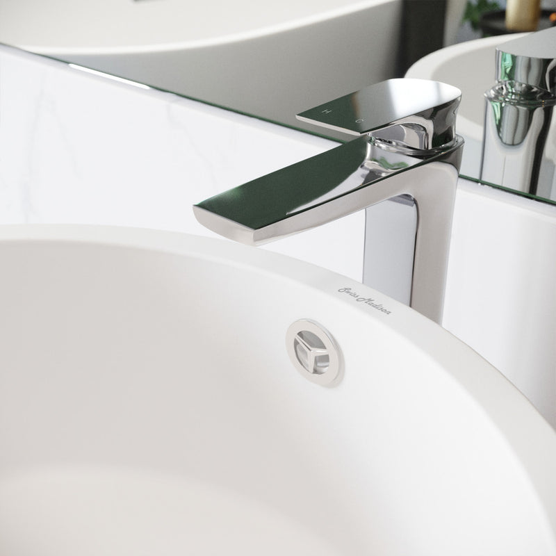 Monaco Single Hole, Single-Handle, High Arc Bathroom Faucet in Chrome
