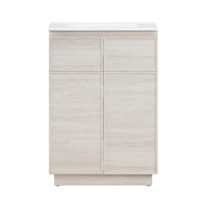 St. Tropez 24" Freestanding Bathroom Vanity in White Oak with Sink Top