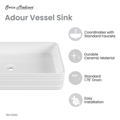 Adour 25'' Vessel Sink in White