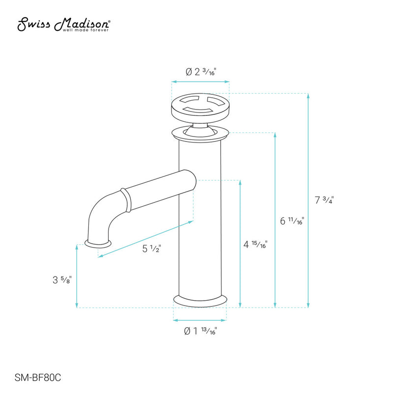 Avallon Single Hole, Single-Handle Wheel, Bathroom Faucet in Chrome