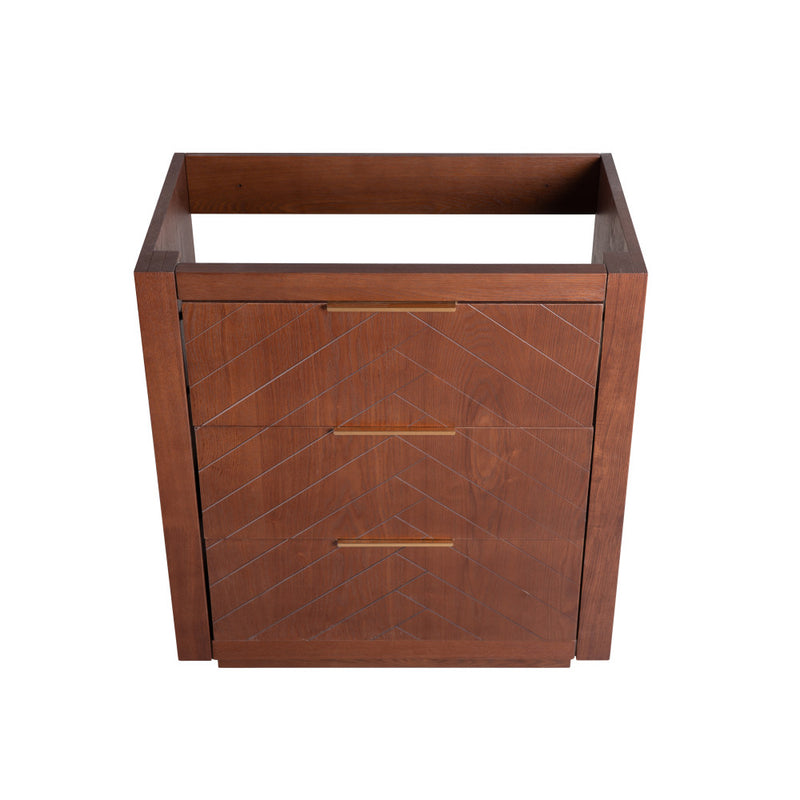 Daxton 24" Freestanding Bathroom Vanity Cabinet without Top in Brown Oak