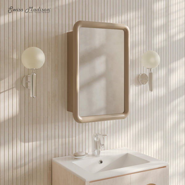 Plaisir 18 x 27 Recessed/Wall Mount Medicine Cabinet with Mirror