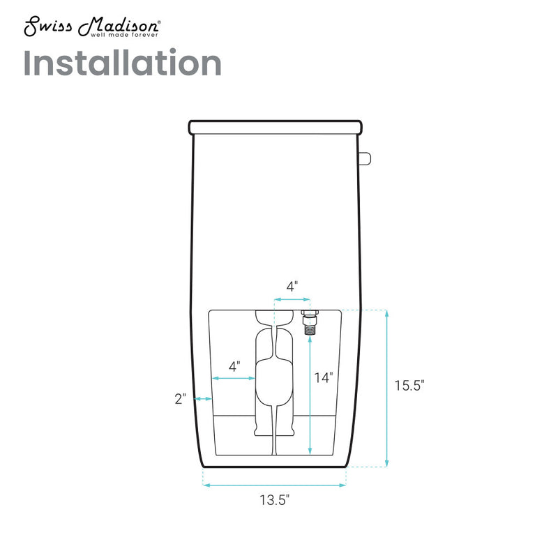 St. Tropez One-Piece 10" Rough-in 1.28 GPF Left Flush Elongated Toilet in Glossy White