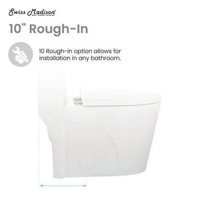 St. Tropez One Piece Elongated Toilet Dual Vortex Flush 1.1/1.6 gpf with 10" Rough In