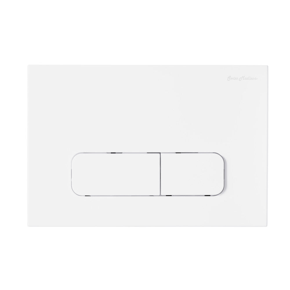 Carre Wall Mount Dual Flush Actuator Plate with Rectangle Push Buttons in Matte White